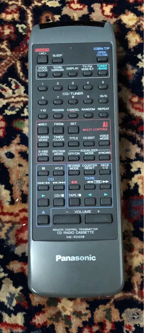 Panasonic ポータブルステレオCDシステムRX-DT909 リモコン 赤外線発光確認済 パナソニック コブラトップラジカセ (RX-DT909