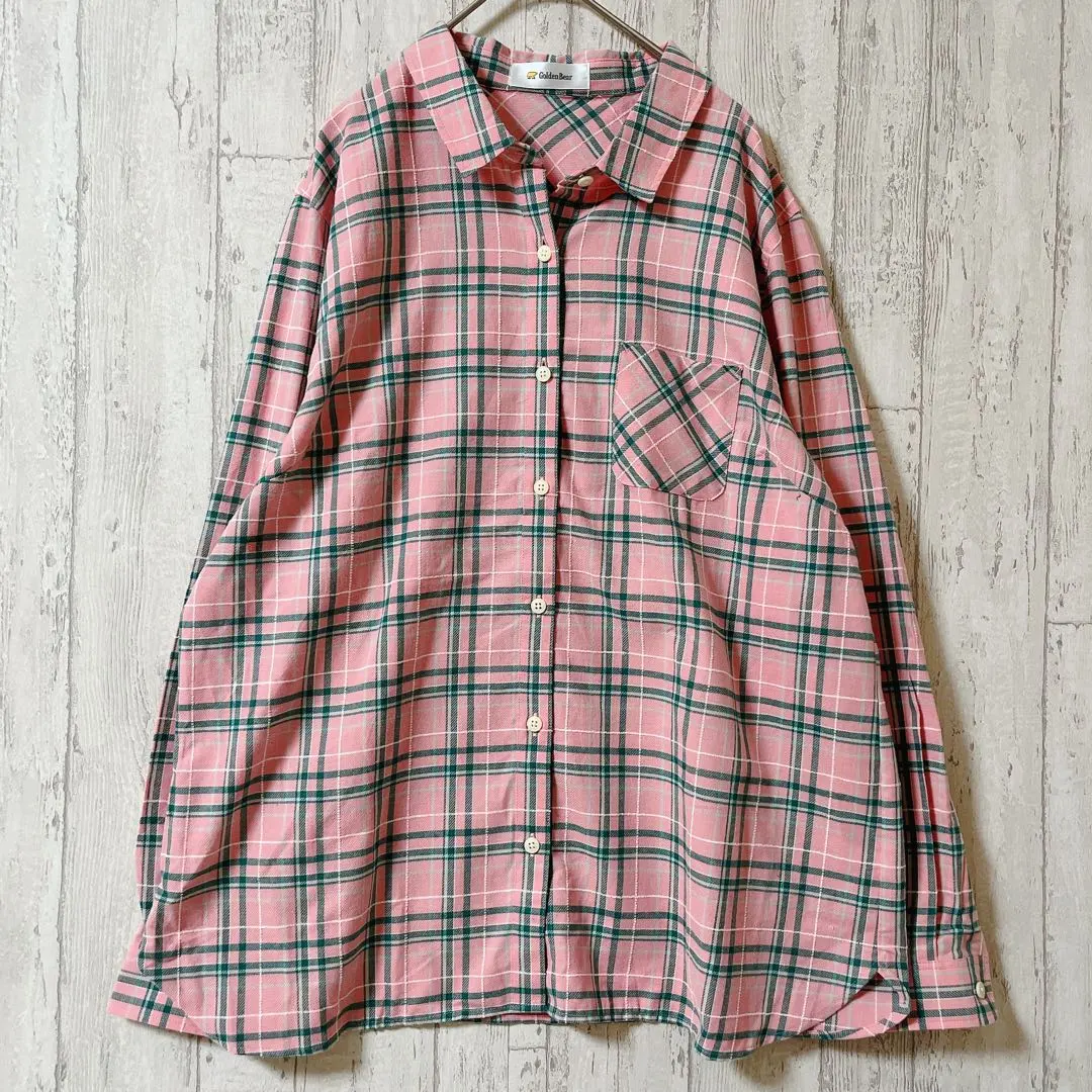Thumbnail of Golden Bear Check Shirt Pink x Green 100% Cotton Relaxed Fit L