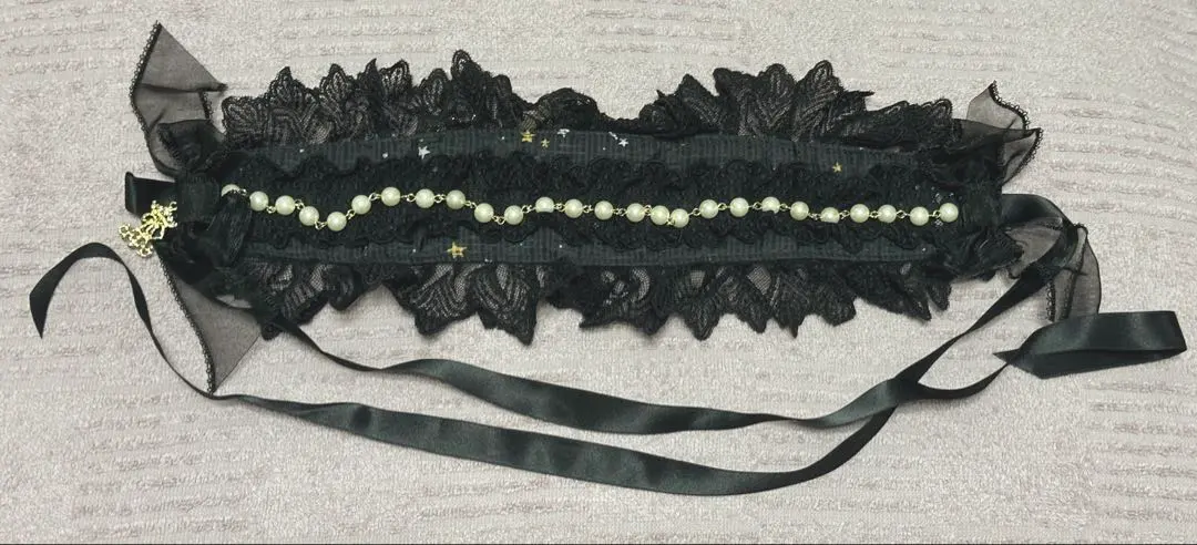 Thumbnail of Star-Voyaging Pirate Ship and the Boundary of Sky and Sea Pattern Headdress - Black