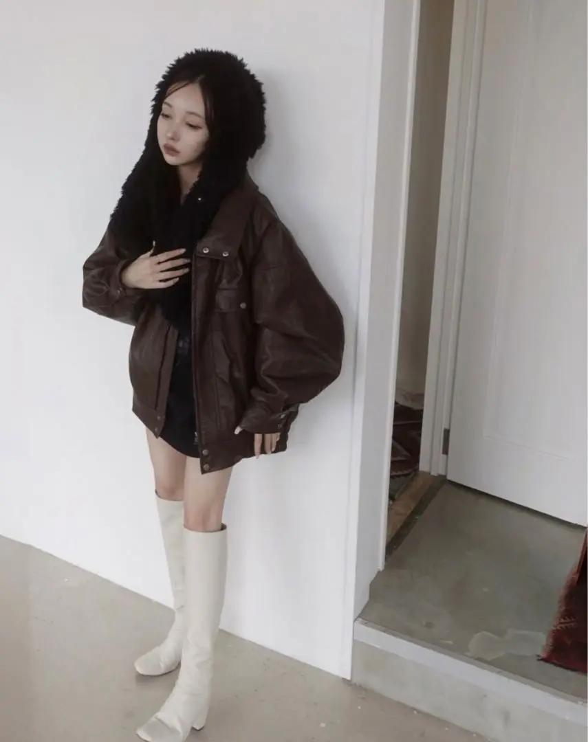 fiction tokyo ウォッシュレザーブルゾン ウォッシュレザーブルゾン /Faux Leather Blouson | FICTION TO