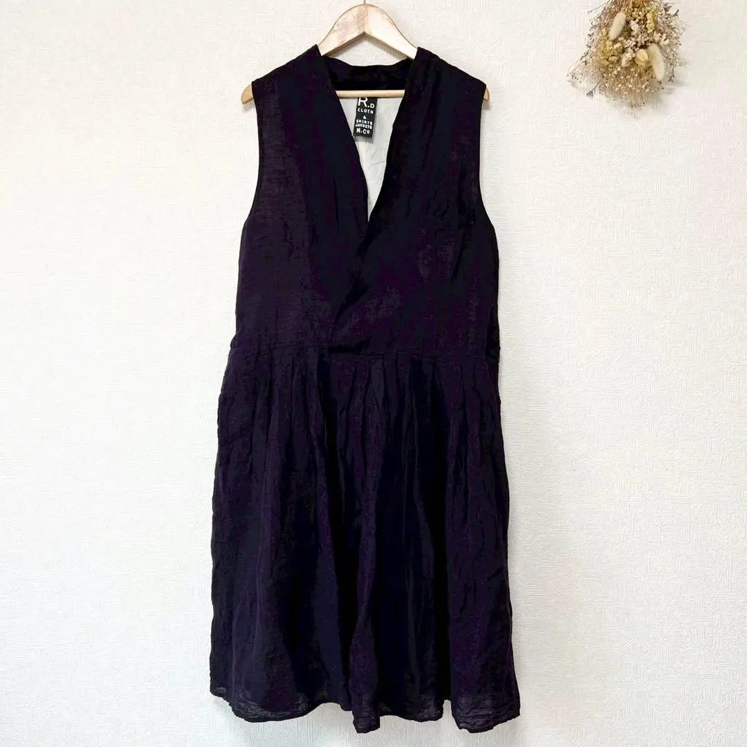 R&D.M.Co- 老爺雜貨店 亞麻 束腰連衣裙 紫色 的縮圖