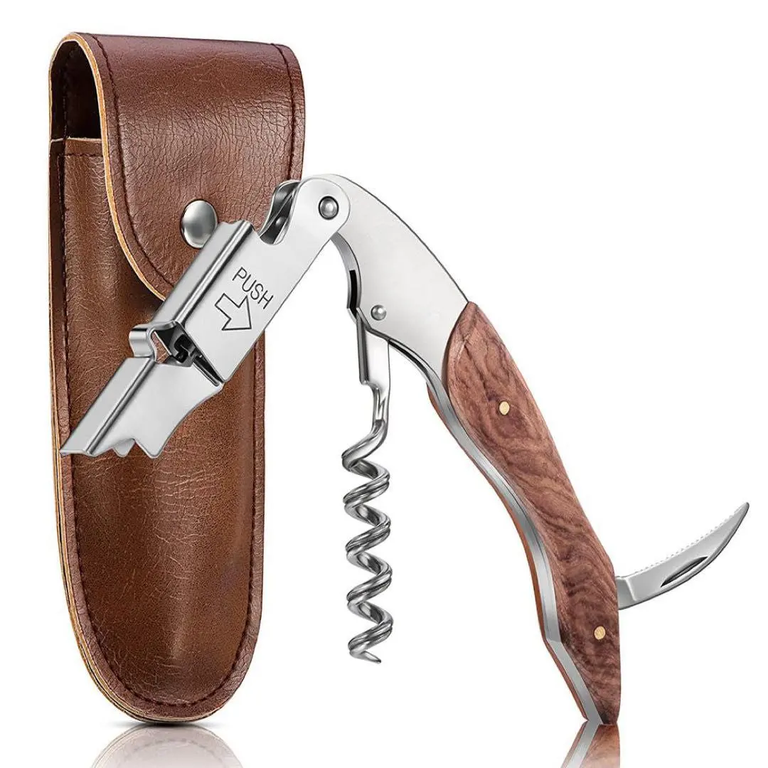 Thumbnail of Wine opener with leather case, sommelier knife, wine knife