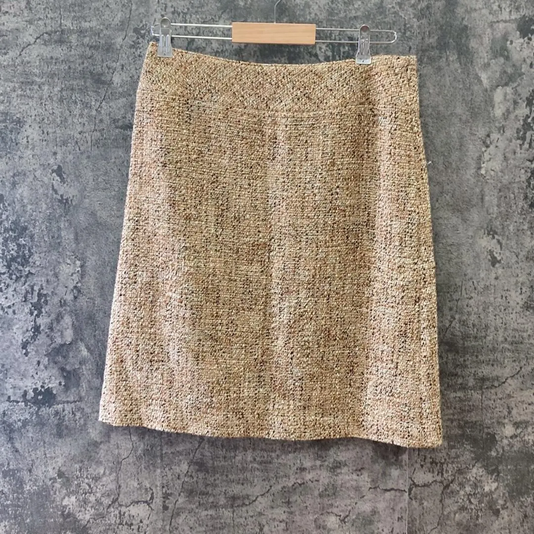 Thumbnail of ✨MARSA✨ Renown ♡ Tweed Knee-length Straight Skirt ♡ Beige ♡ Brown (11
