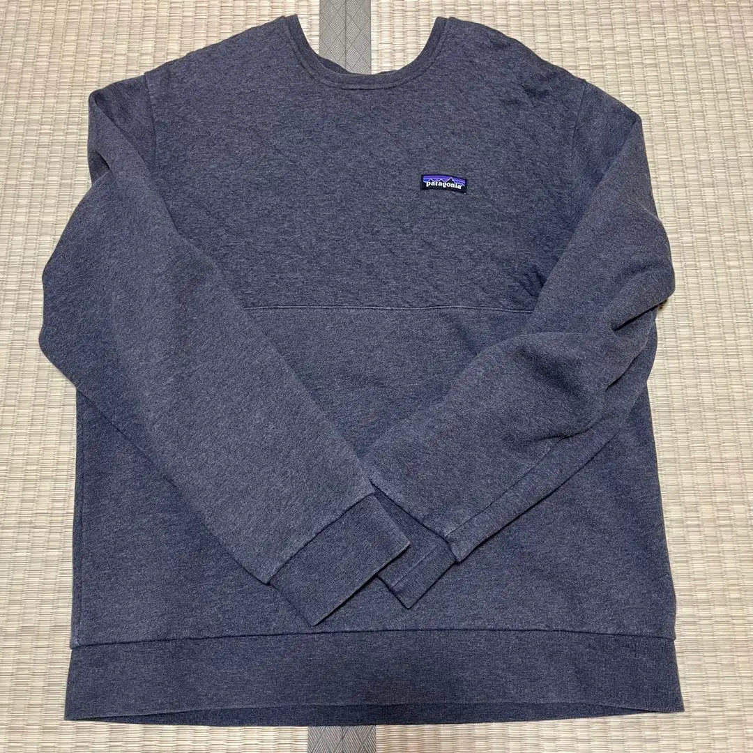 【パタゴニア】Patagonia キルティングスウェット オーガニックコットン紺 patagonia オーガニックコットン キルトスナップT プルオーバー