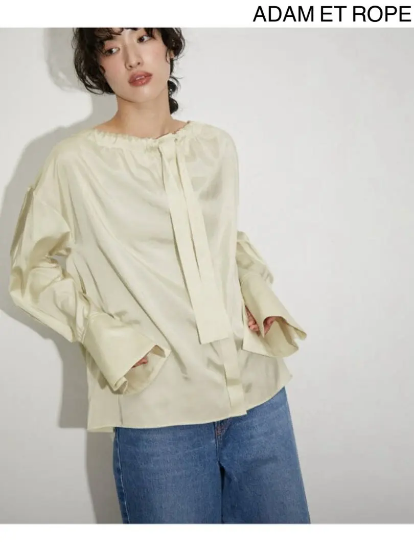 Thumbnail of ADAM ET ROPE Gather Neck Silky Shirt