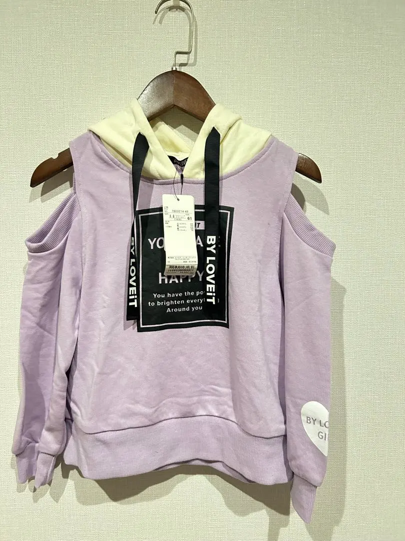 Thumbnail of New by LOVEIT Hooded Shoulder-Slit Sweatshirt 110cm