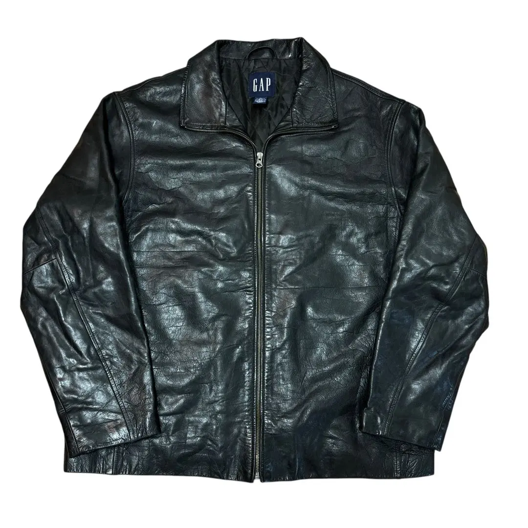 Thumbnail of OLD GAP Cowhide Leather Jacket XL Old Gap Black