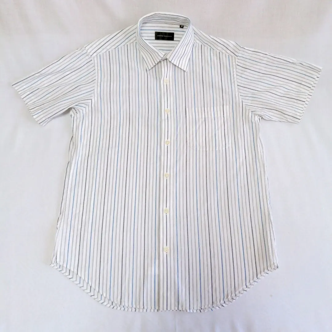 Thumbnail of Men's short-sleeved shirt Kansai Yamamoto Stripe Button-down M White Blue Gray