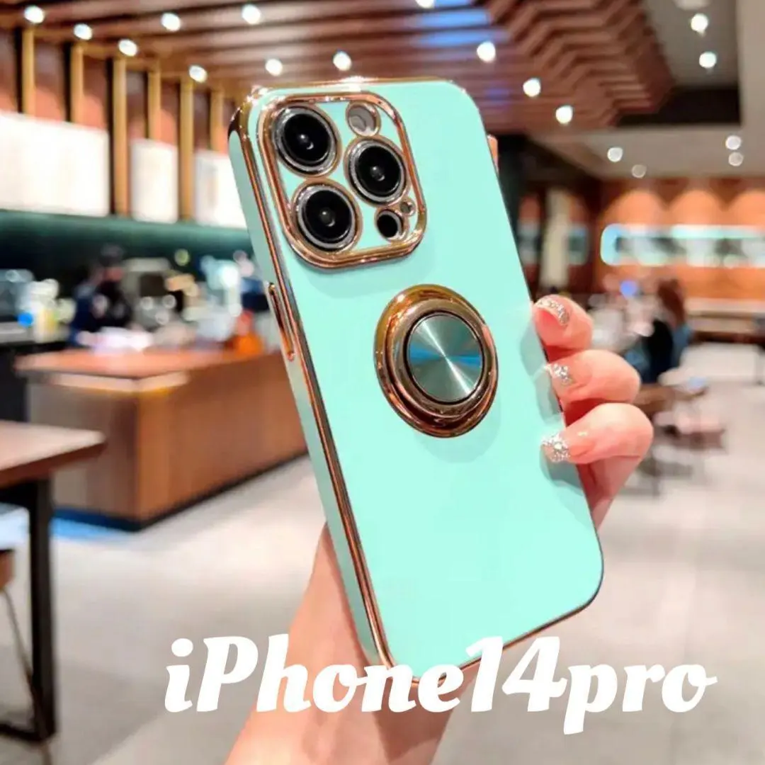 iPhone14pro保護殼 保護套 帶環扣 耐衝擊 簡約 薄荷藍 的縮圖