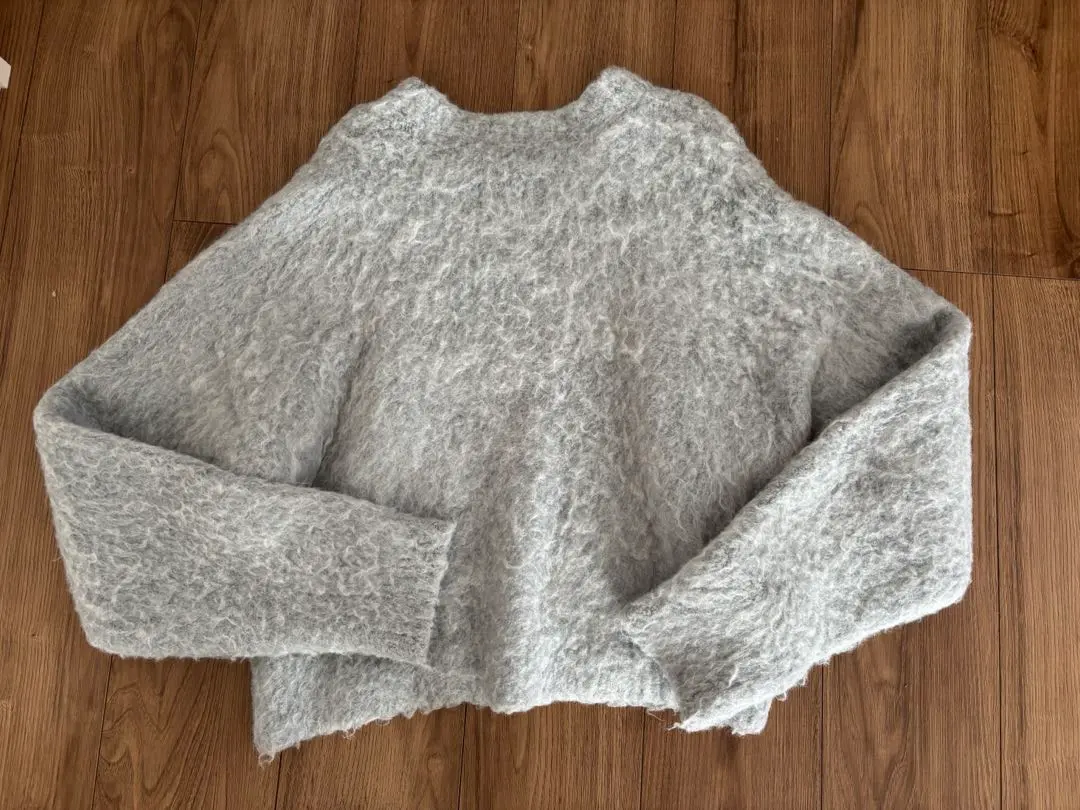 Thumbnail of Olu. Fluffy Collar Knit, Gray Knit