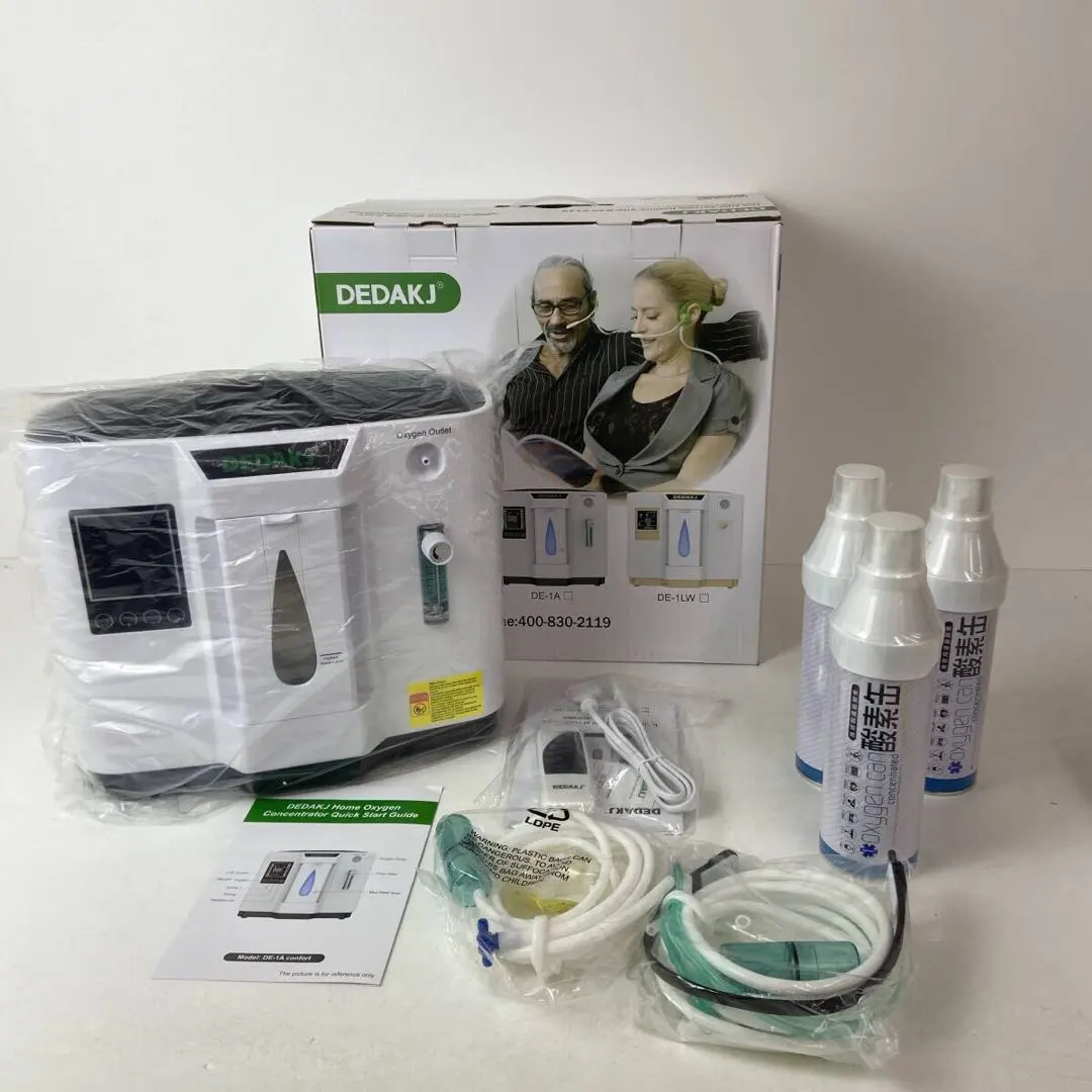 新品 DEDAKJ 酸素供給器 DE-1A 酸素缶3本付 酸素発生器 酸素濃縮器 DEDAKJ DE-1A ポータブル家庭用酸素濃縮器 酸素発生器 1-6L/min