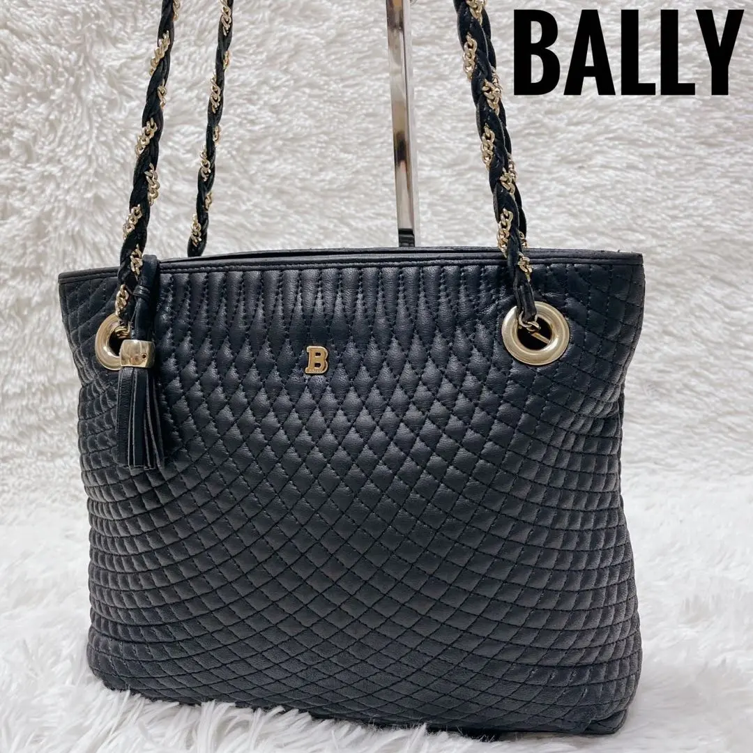 Thumbnail of BALLY Black Tote Bag Quilted Women's Chain Hardware