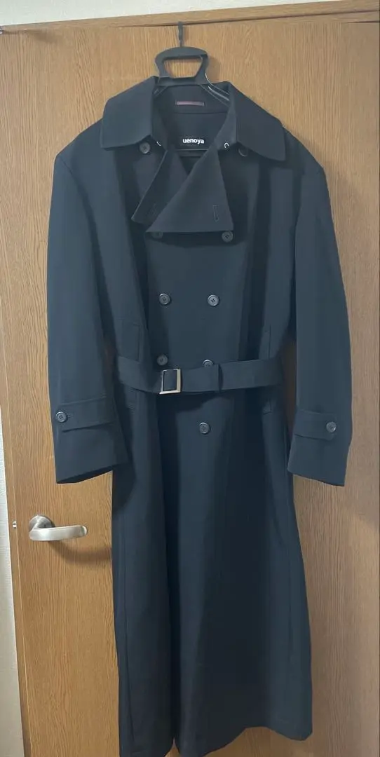 美品　上野屋　uenoya.jp ナポレオンコート　ロングコート　130 黒 ナポレオンコートタイトモデル着丈130cmロングコート 【 通販