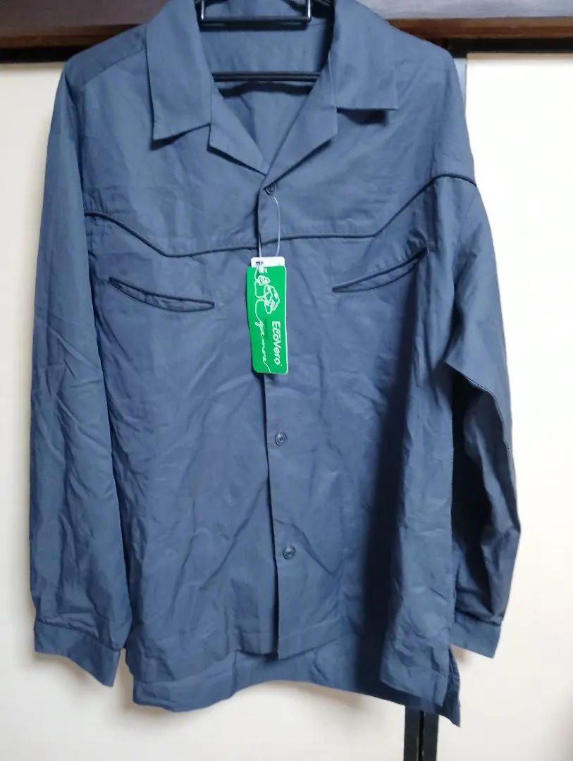 新品★EcoVero 深藍色 搖滾★西部襯衫★長袖襯衫S 的縮圖