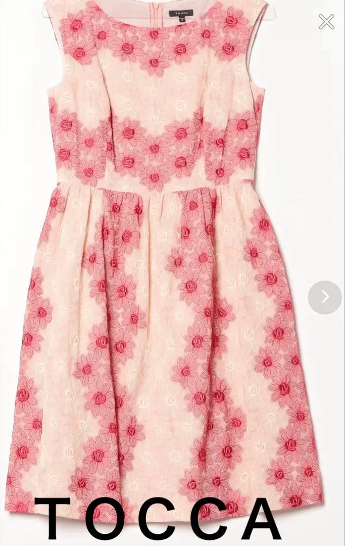 美品✨️TOCCA 　花柄フラワーノースリーブワンピース♪　Sサイズ TOCCA トッカ ノースリーブワンピース サイズ:0 ピンク