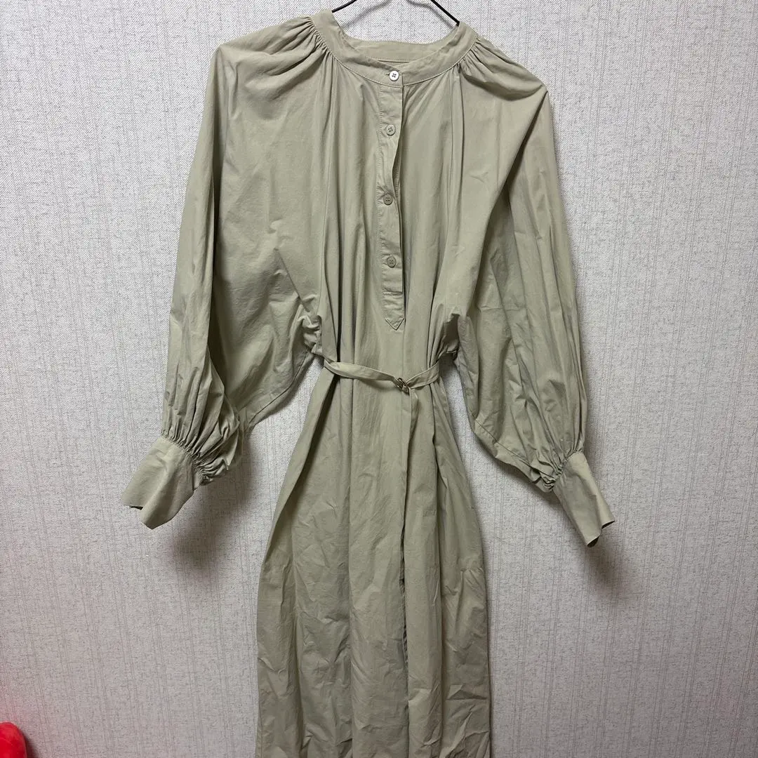 Thumbnail of Light green long-sleeved shirt dress with belt