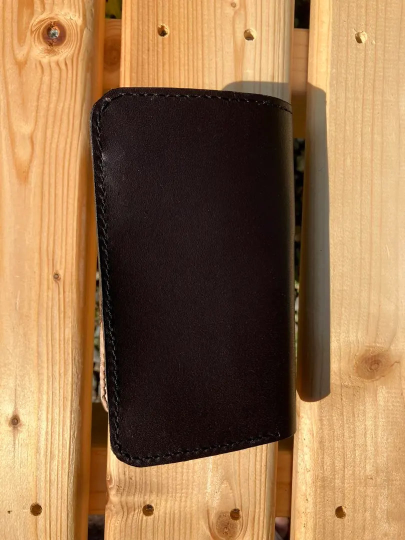 Thumbnail of Italian leather genuine leather middle wallet bifold wallet leather craft