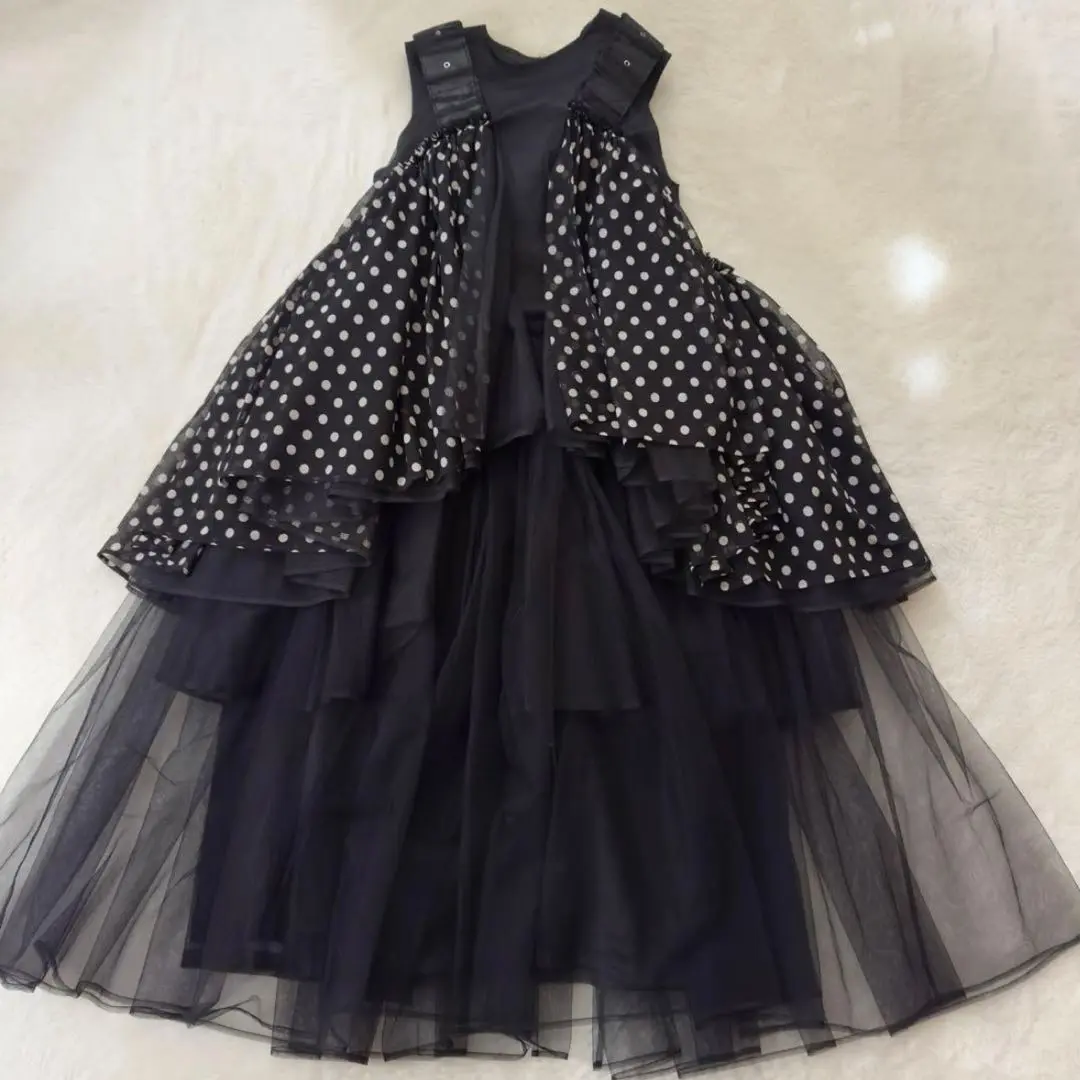 ✿noir kei ninomiya✿サテン❇チュール❇ドッキング❇フリルワンピ ✿noir kei ninomiya✿サテン❇チュール❇ドッキング❇フリル
