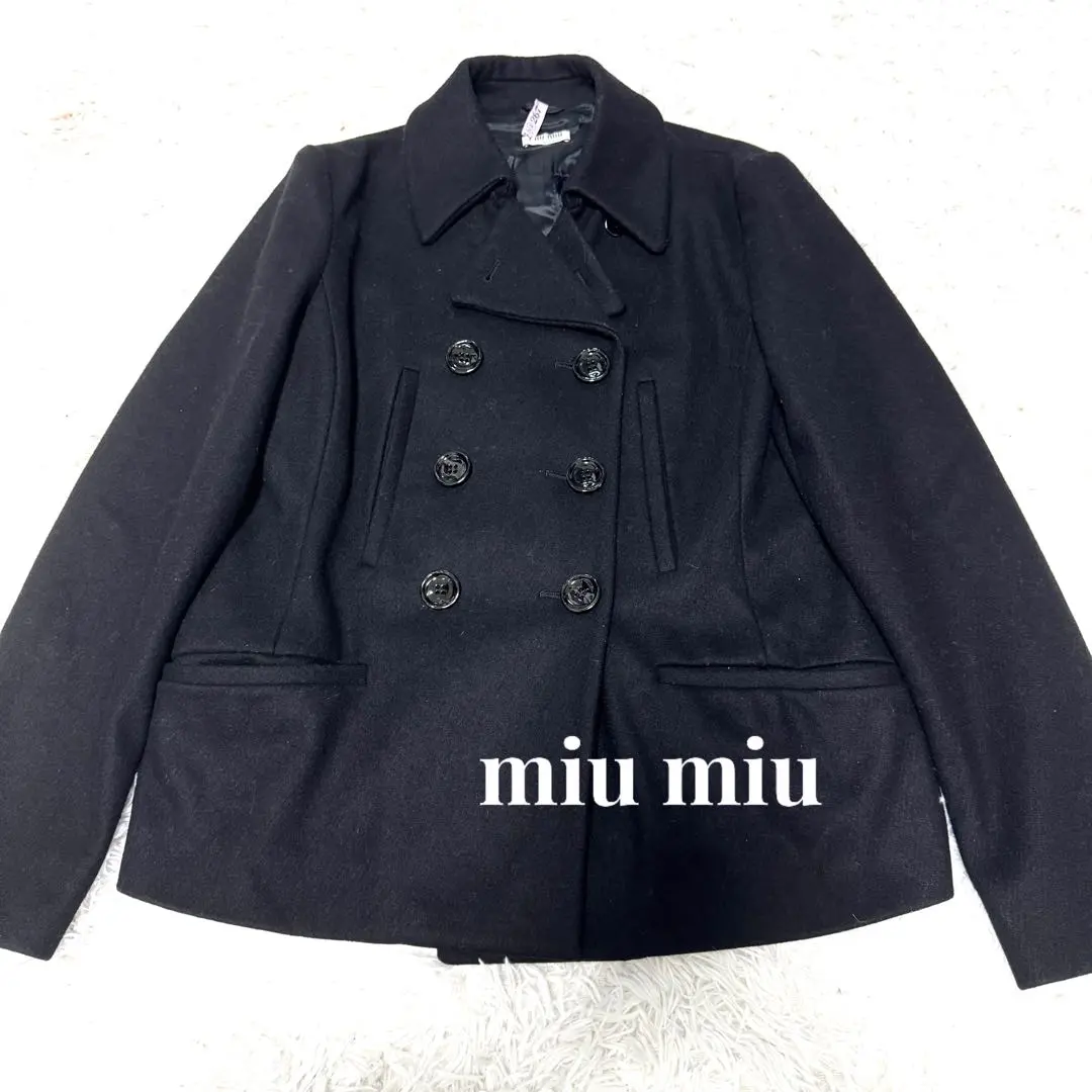 2025年最新】MIU MIU カラー：ブラック系 ピーコート・ウール