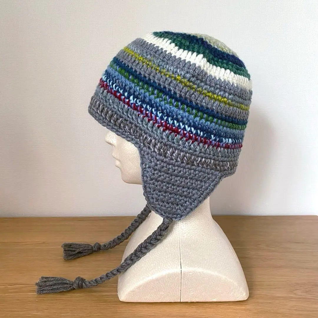 Thumbnail of HB-076 Handmade Knit Hat with Ear Flaps