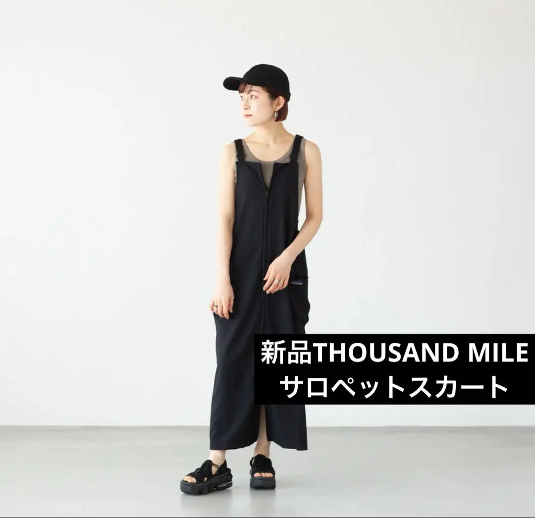 サウザンドマイル　オーバーオール　ブラック THOUSAND MILE サロペット オーバーオール MILE/サウザンド