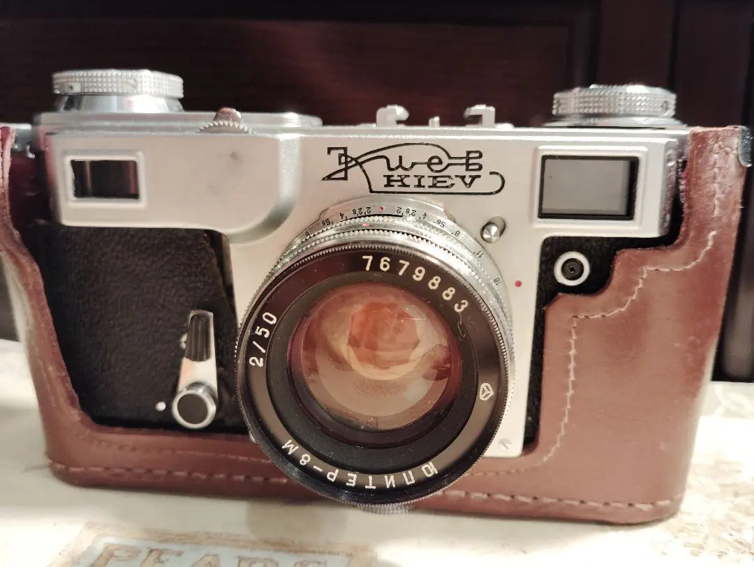 Kiev 4A ブラック+ レンズ＋フード＋革ケース付き Kiev4a