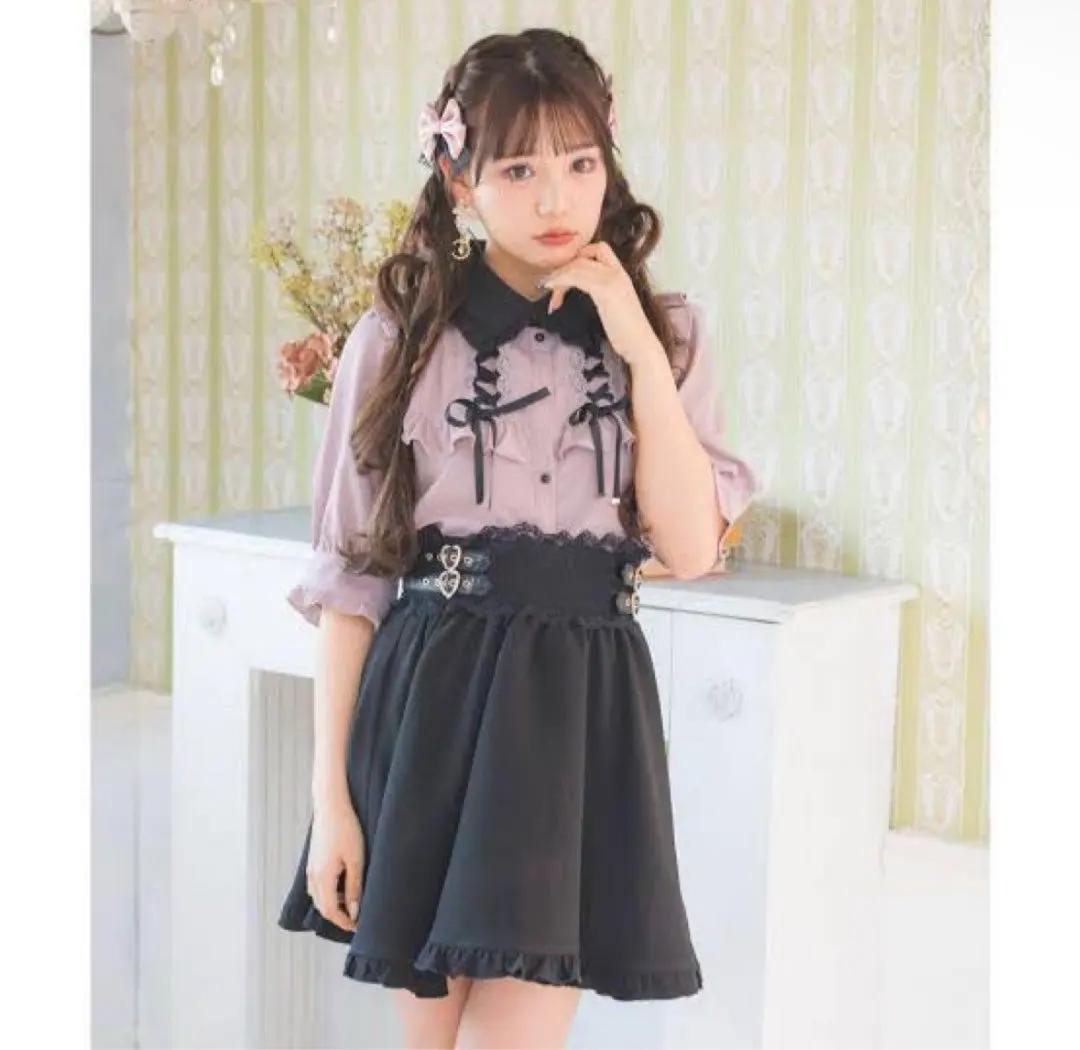 Thumbnail of ROJITA Heart Buckle Skirt, Black