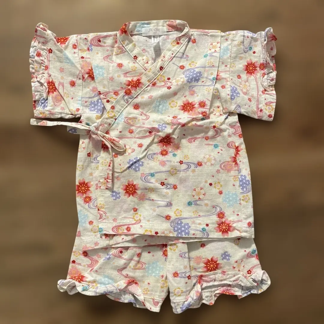 Thumbnail of Floral Jinbei, Size 95, Girls