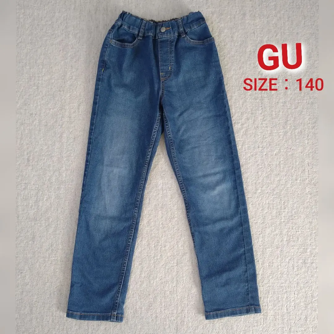 Thumbnail of ☆GU GU☆ Straight Denim Long Pants Blue 140