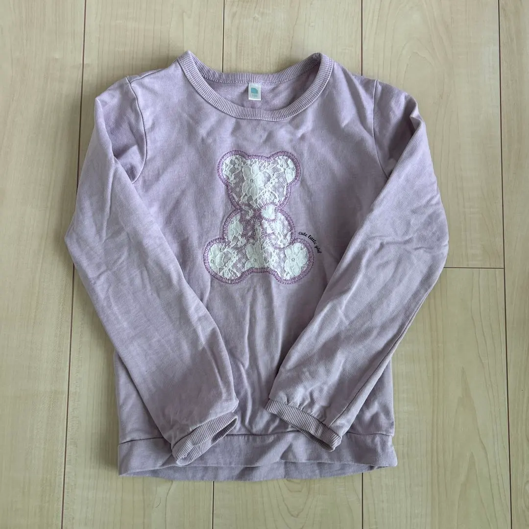 Thumbnail of Nishimatsuya, Light Purple, Bear Embroidery, Long Sleeve Cut-and-Sew, Size 120