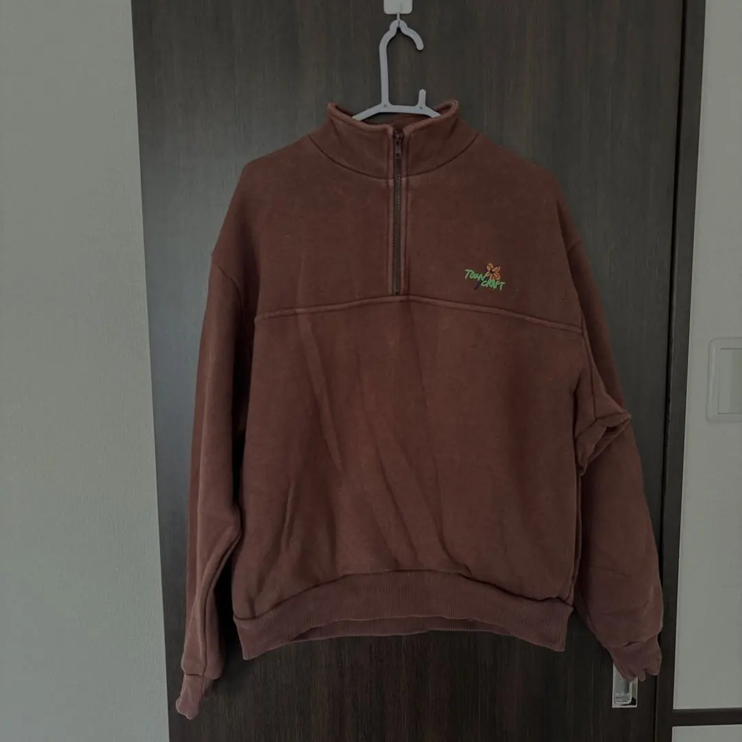 Thumbnail of yTown Craft Brown Half-Zip Sweatshirt
