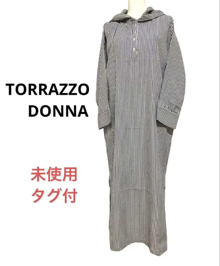 美品　アナイ　金ボタン　ロング丈 バックサテンプリーツワンピース 4.7万✨美品✨アナイ【38】ロング丈 バックサテンプリーツ