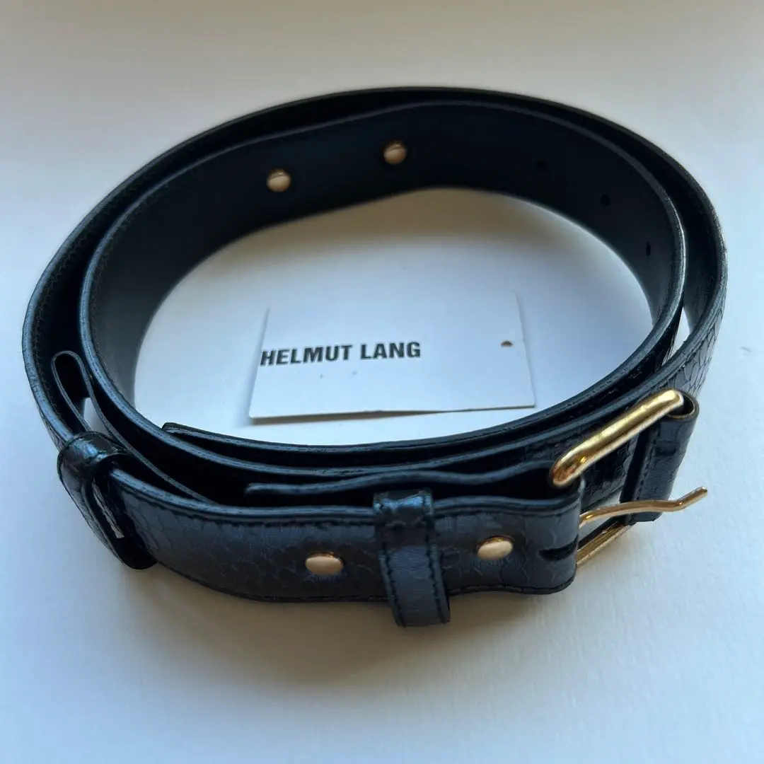 HELMUT LANG ブラックレザー ベルト HELMUT LANG ブラックレザー ベルト メンズ