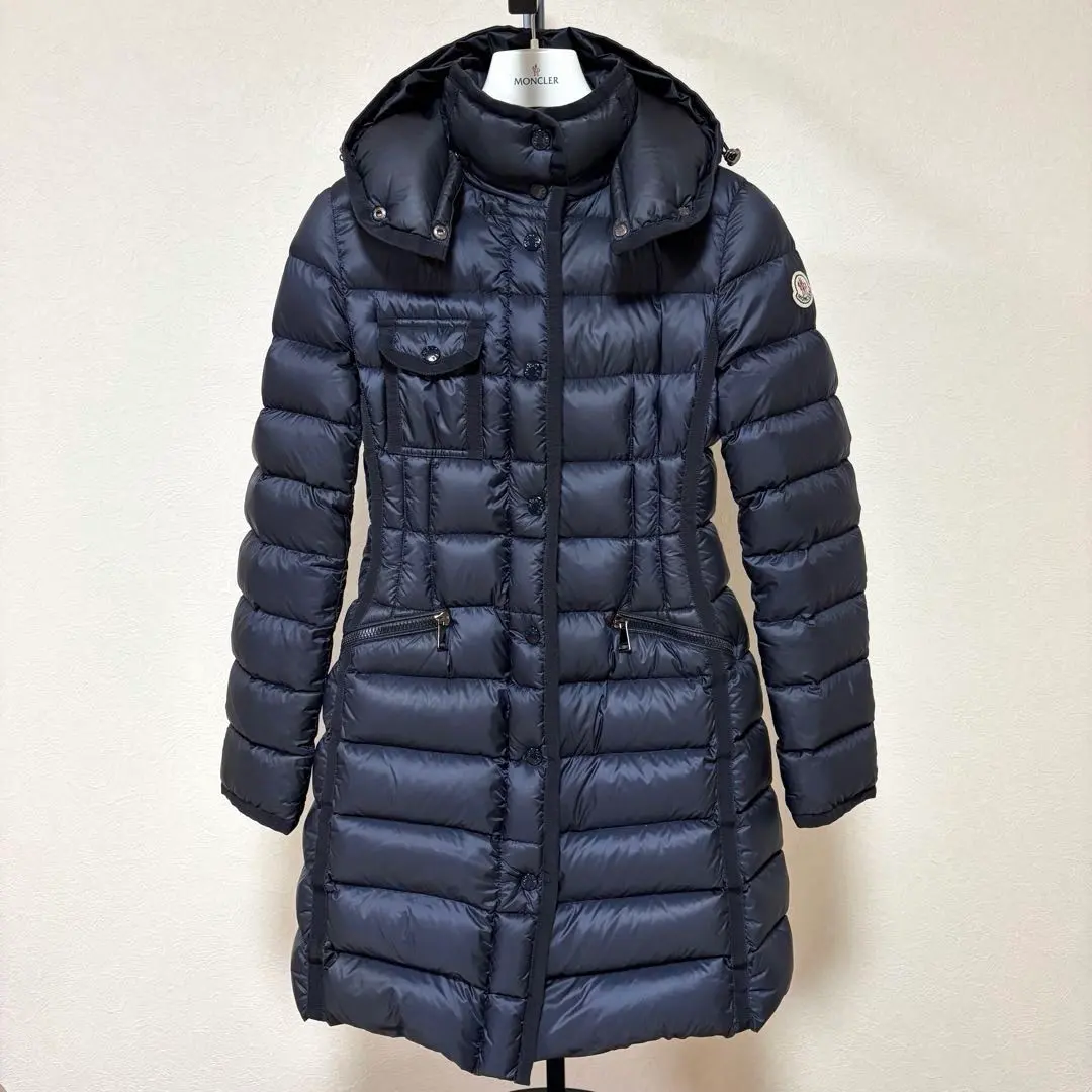 Thumbnail of Moncler⭐️Hermine Women's Long Down Jacket Navy 00 5D14