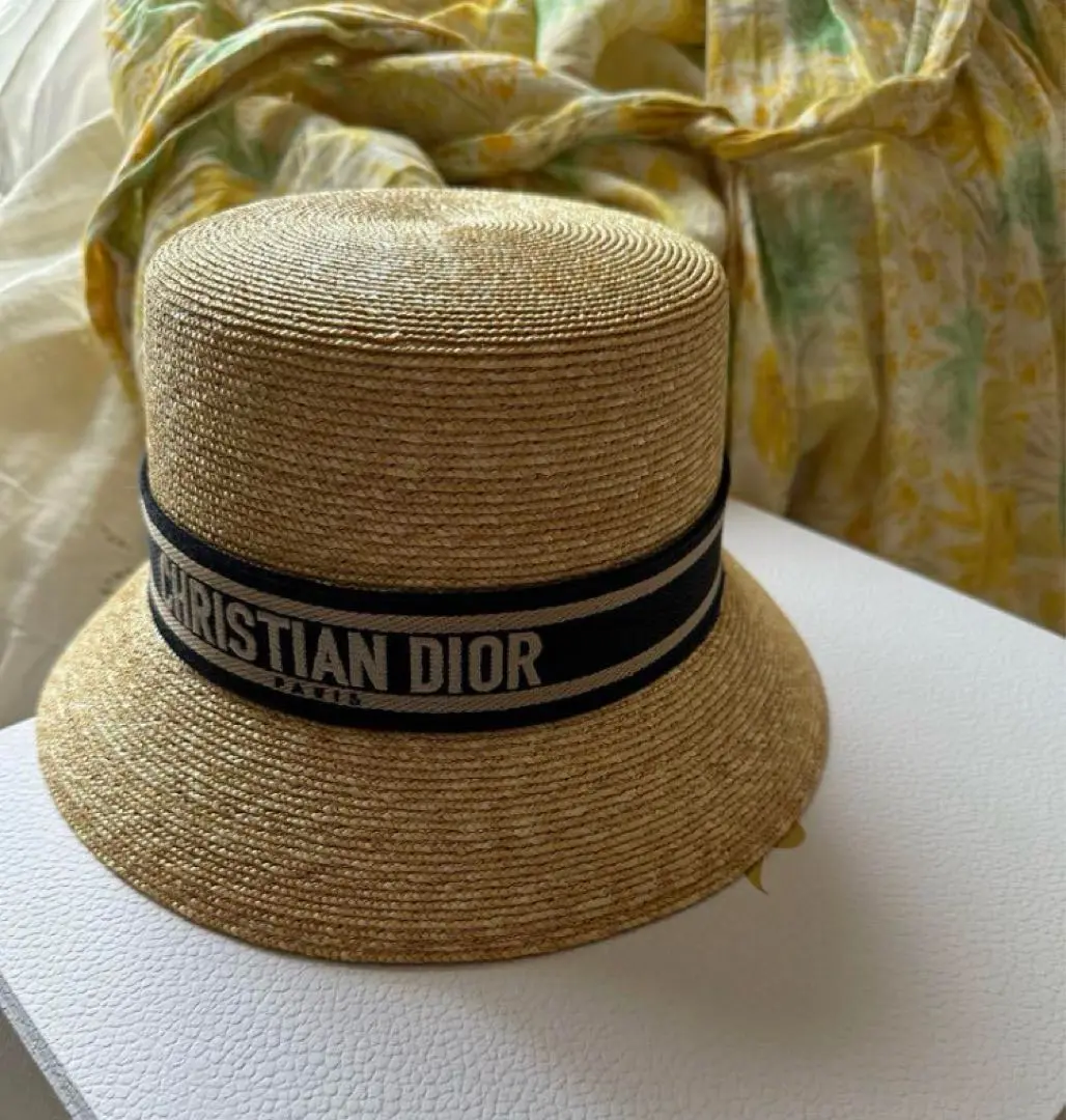 DIOR ディオール ロデオハット ストロー 57cm ブリムハッド