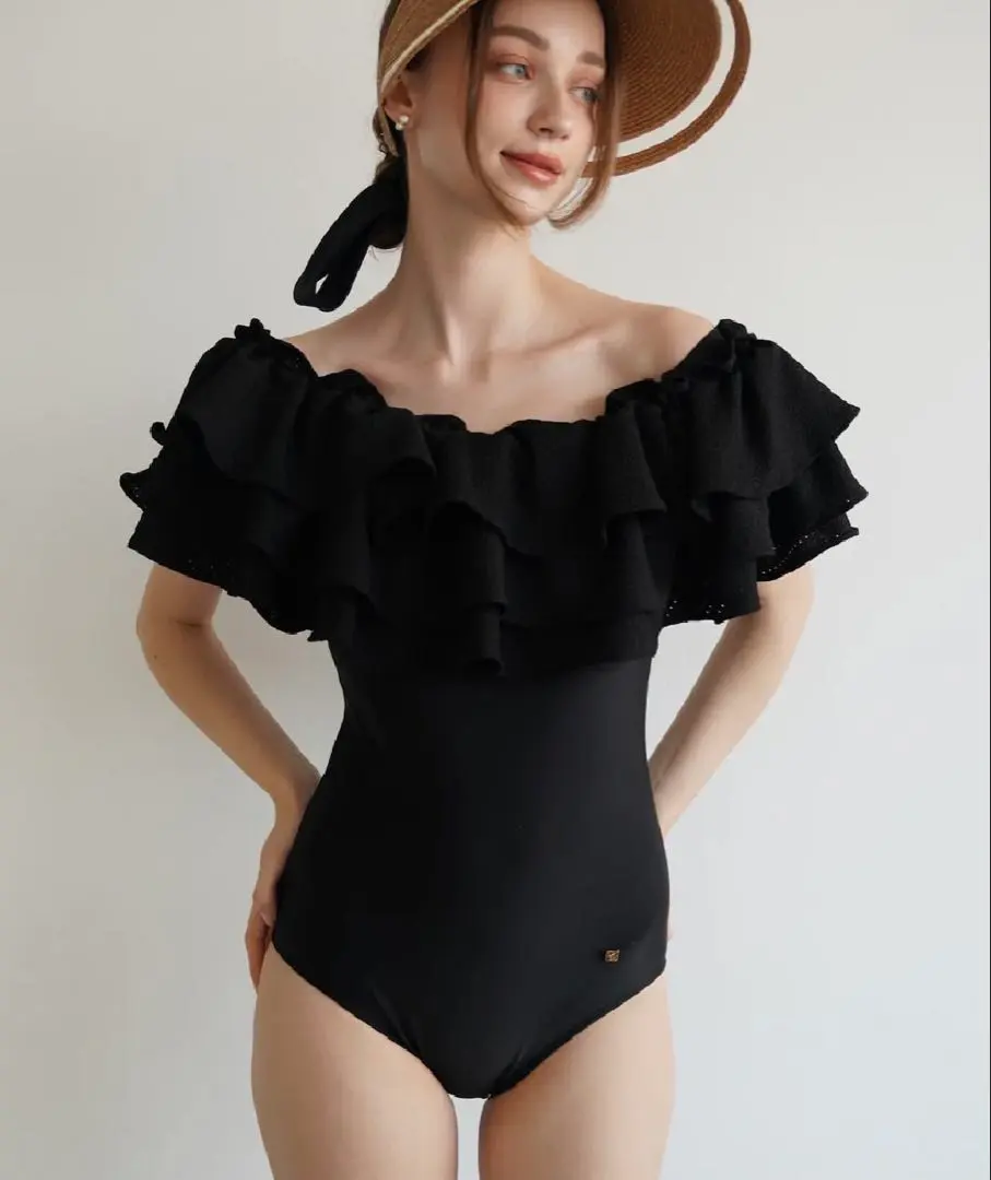 Acka frill design swim wear 水着　アイボリー　SM Ameri VINTAGE - 【新品未開封】Acka frill design swim wear