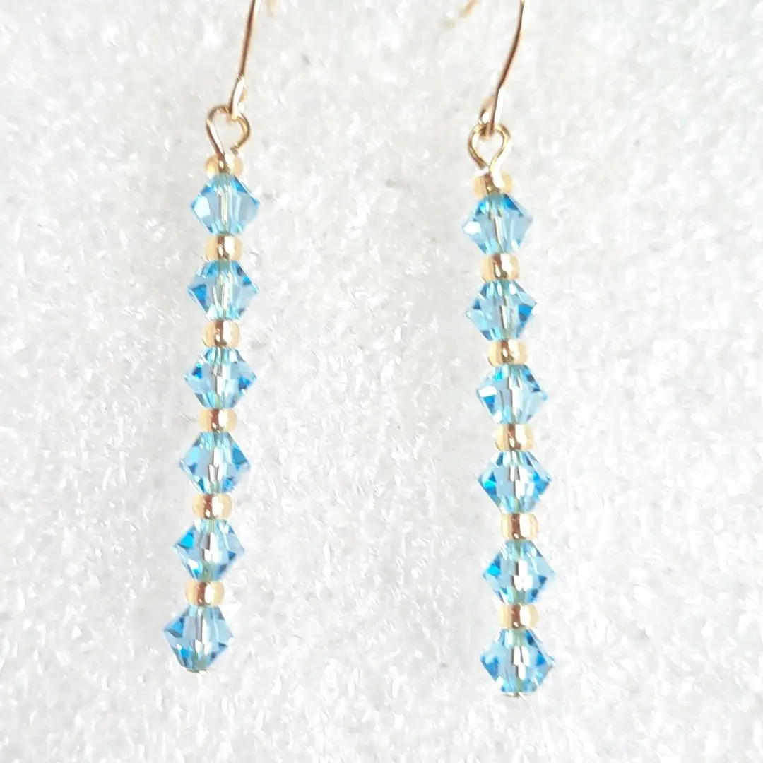 Thumbnail of Cut Glass Six-Piece Earrings - Aquamarine Blue