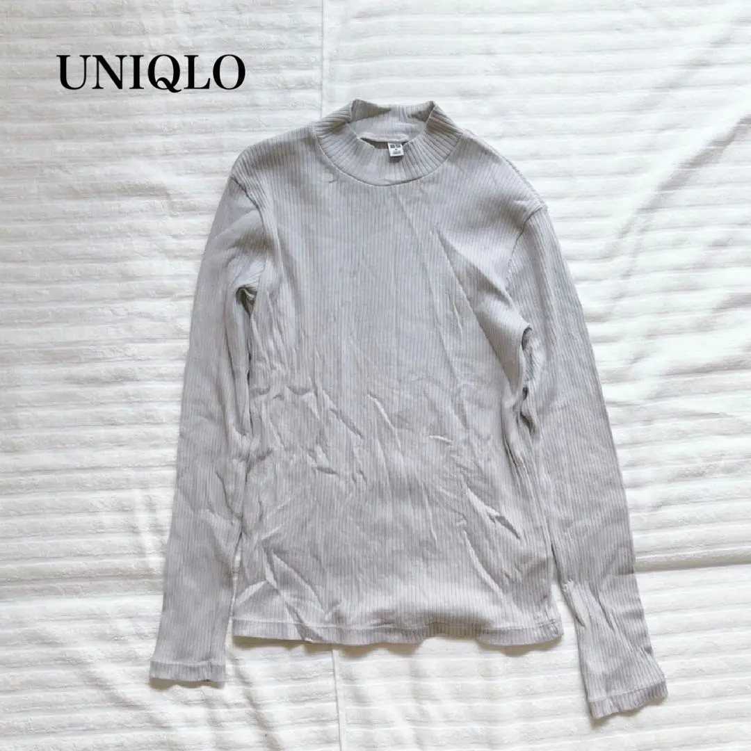 Thumbnail of Uniqlo High Neck Ribbed Knit Sweater Washable Stretch Casual