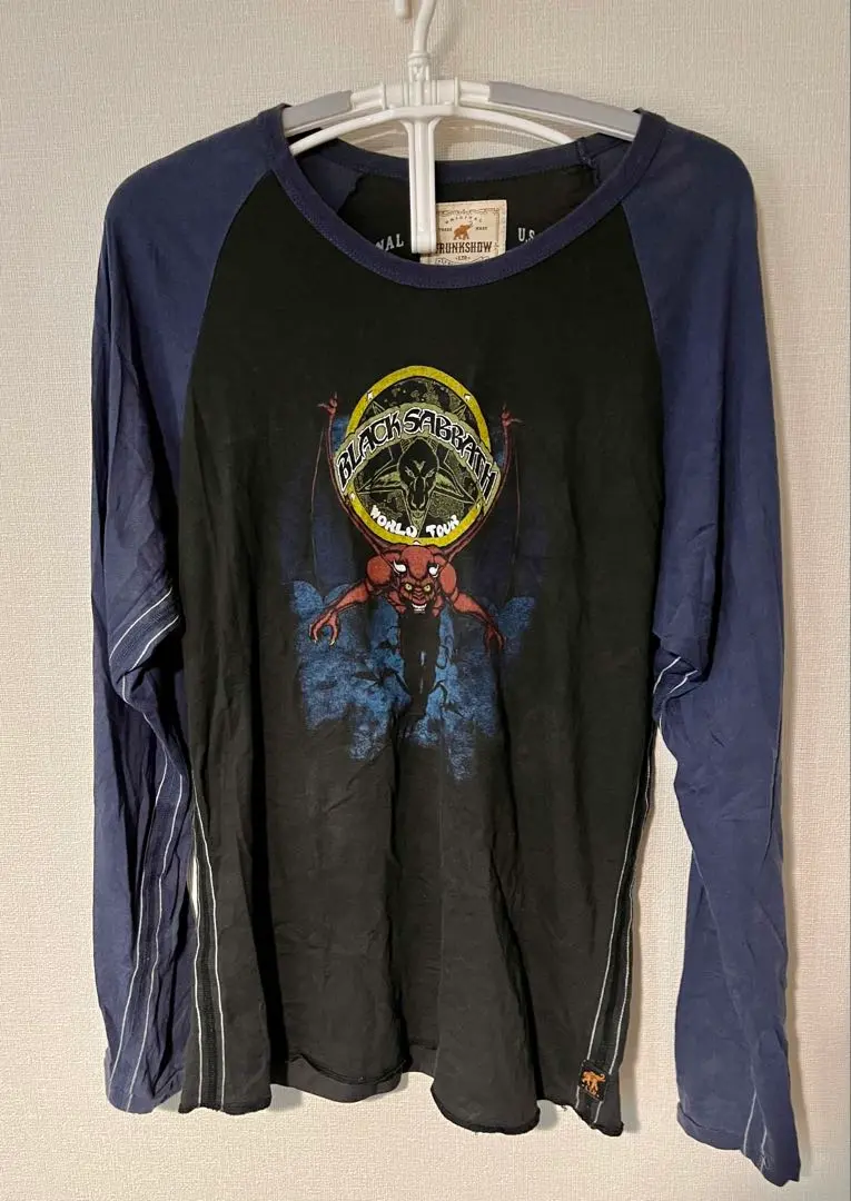 古着 B.O.B. BLACK SABBATH ブラックサバス 七分袖 ラグラン バンドTシャツ バンT レディースM相当 /eaa550909 古着 B.O.B. BLACK SABBATH ブラックサバス 七分袖 ラグラン