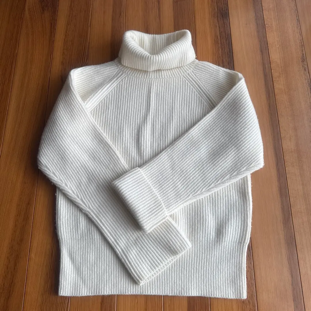 新品未使用 SINME シンメ リブタートルネック ニットセーター ブラック リブタートルニット ブラック | SINME