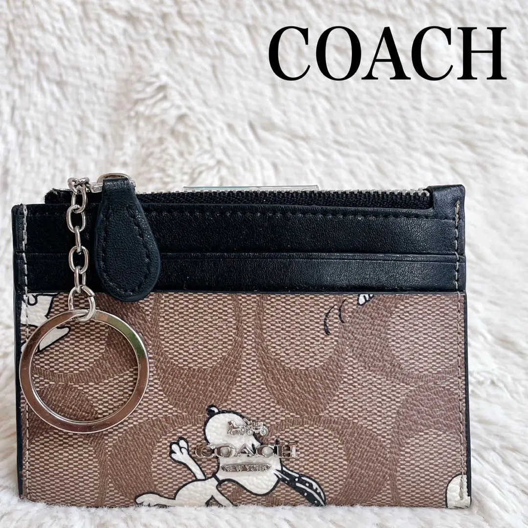 未使用に近いCOACH　スヌーピーウォレット　パスケース 新品未使用 COACH コーチ スヌーピー カードケース 定期入れ