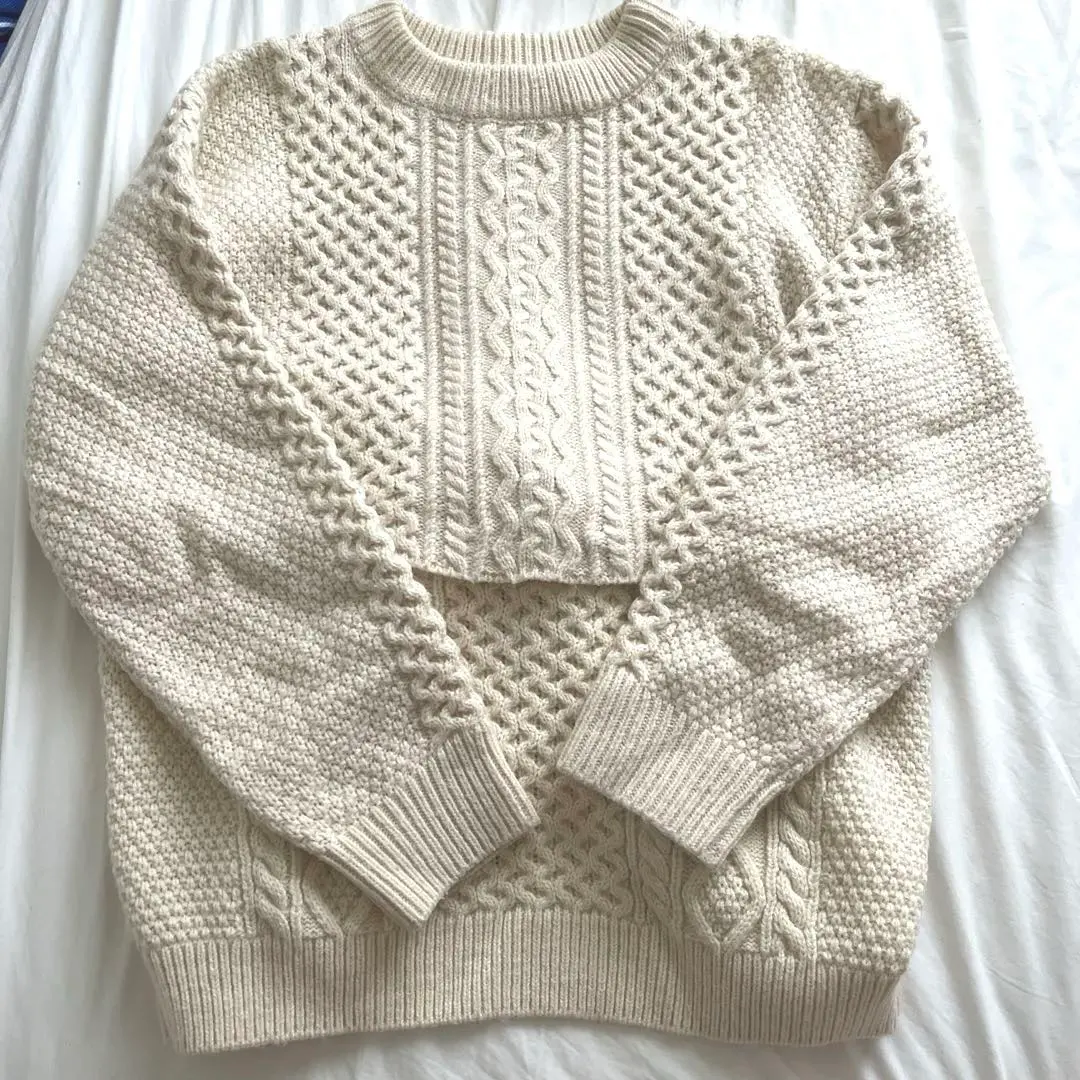 Thumbnail of [rose bud] Burn Breeze Ivory Cable 2-way Knit