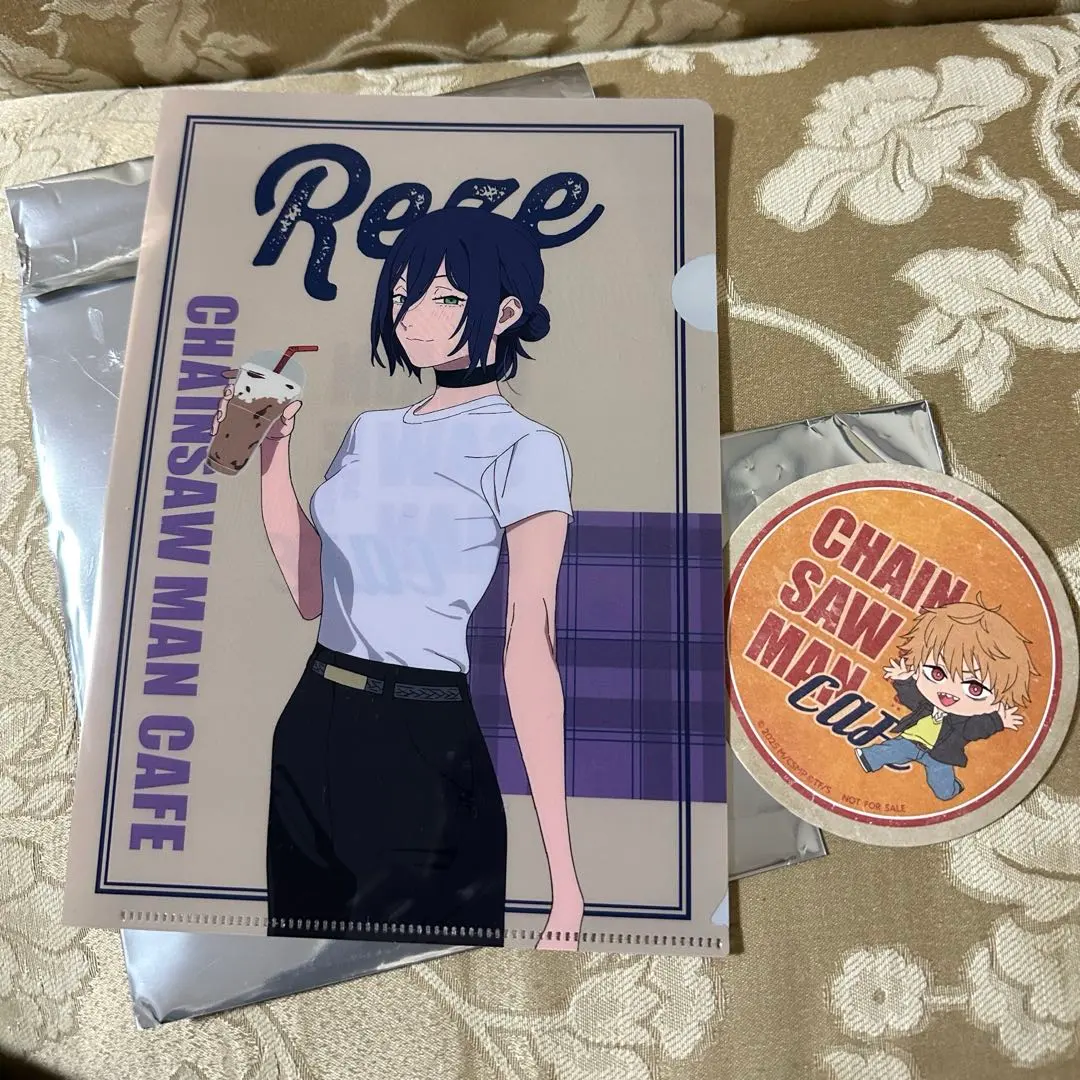 Thumbnail of Chainsaw Man cafe bonus clear file coaster Reze Denji