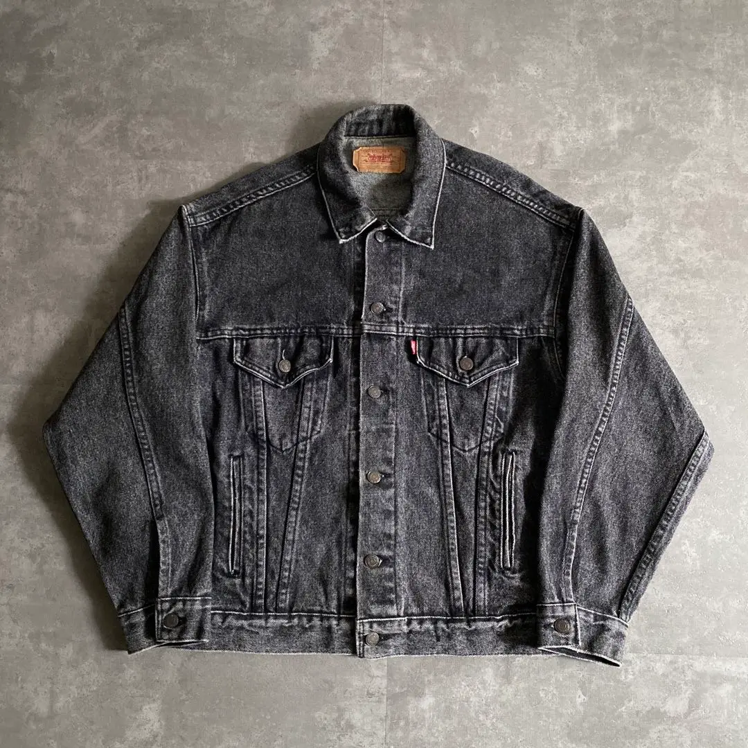 90s 先染めブラック levi's 70507-4858 usa製 デニム 黒 美品 M 先染め 70507 USA Levi's ブラックデニムジャケット 黒