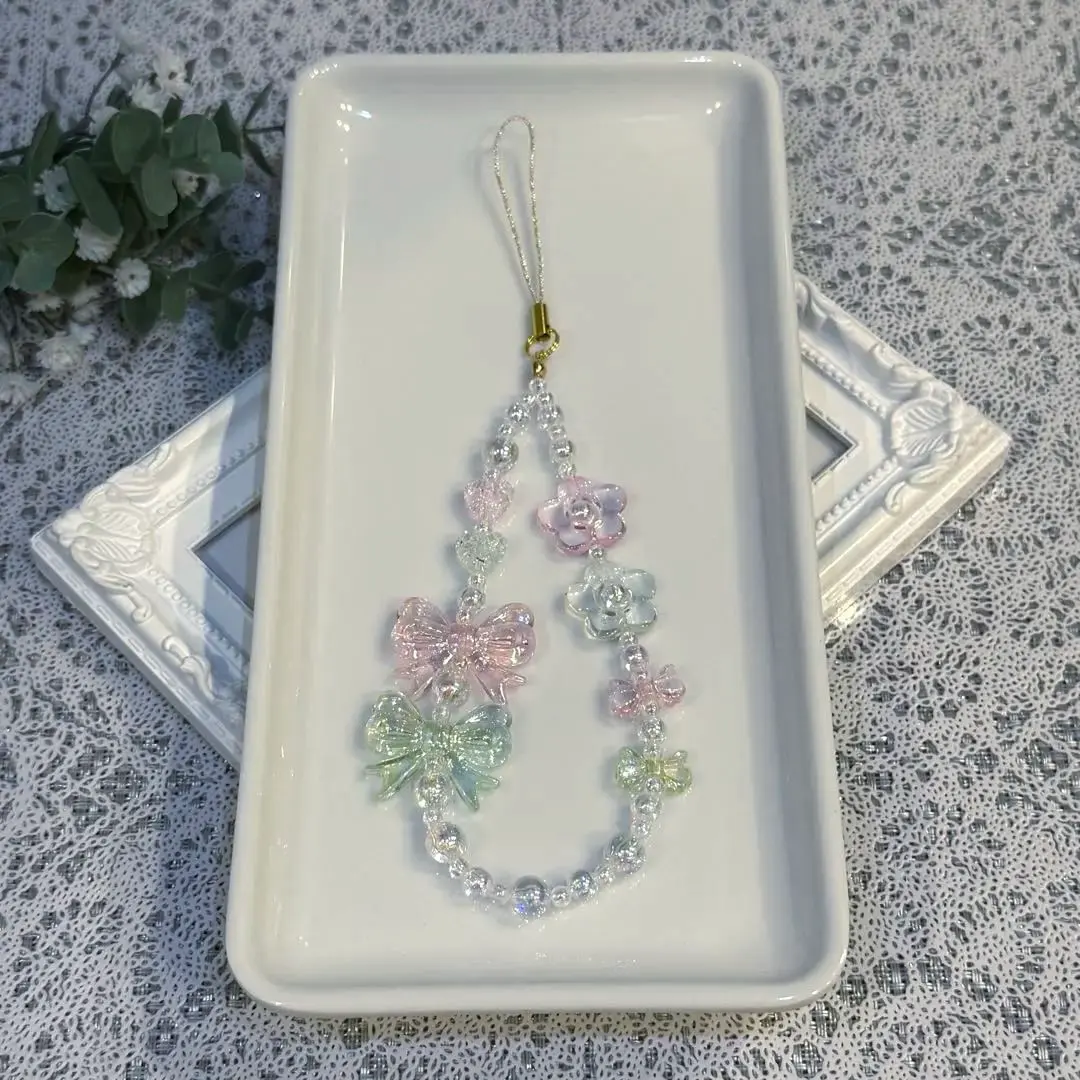 Thumbnail of 1-8 Handmade Ribbon Bead Strap - Pink x Green