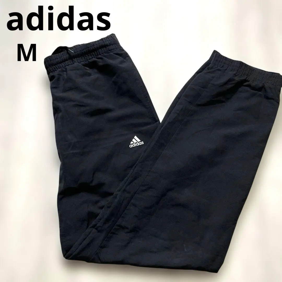 愛迪達 黑色 訓練褲 M 相當 標誌刺繡 褲腳拉鍊 的縮圖