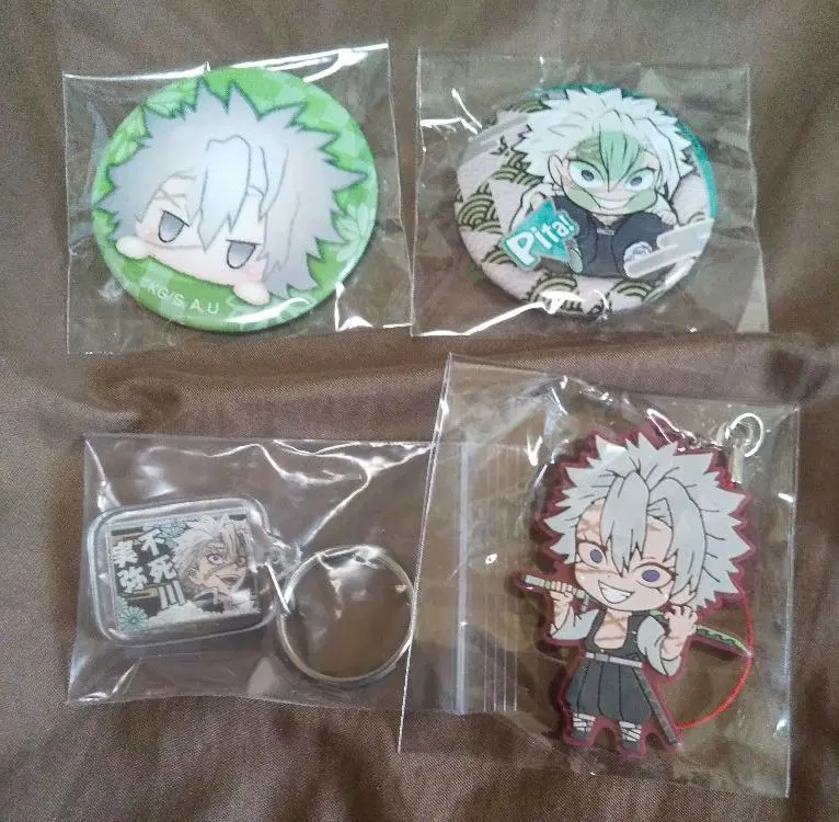 Thumbnail of Kimetsu no Yaiba (Demon Slayer) Sanemi Shinazugawa Can Badge & Keyholder Set