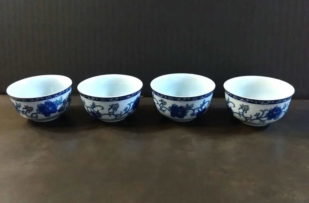 花紋 中國茶 茶具 茶杯 酒杯 小酒盅 4個 套裝 的縮圖