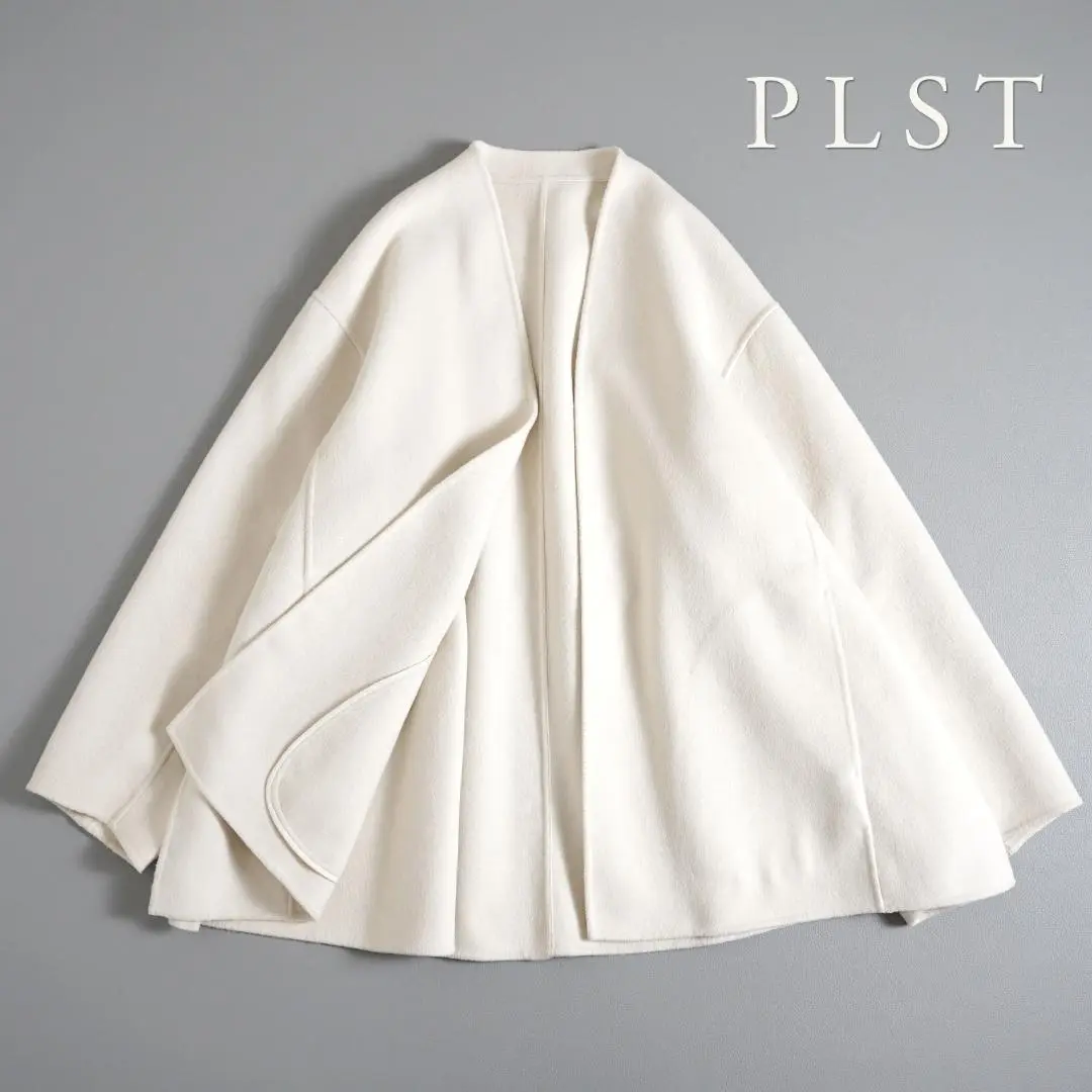 335y*プラステ PLST ウールブレンドリバーハーフコート. PLST(プラステ)公式 | ウールブレンドリバーハーフコート