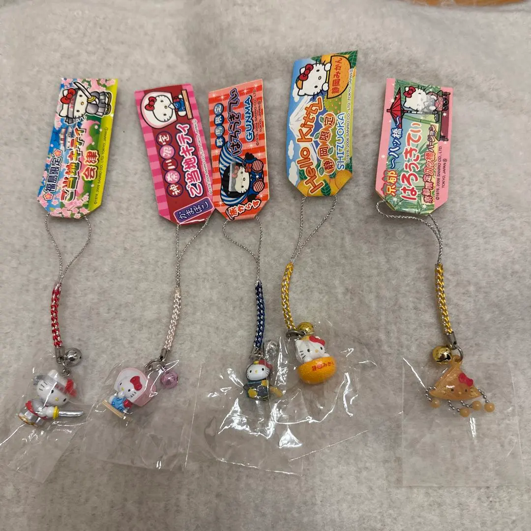 Thumbnail of Local Character Straps: Hello Kitty, 5-piece set, Heisei Era, Retro